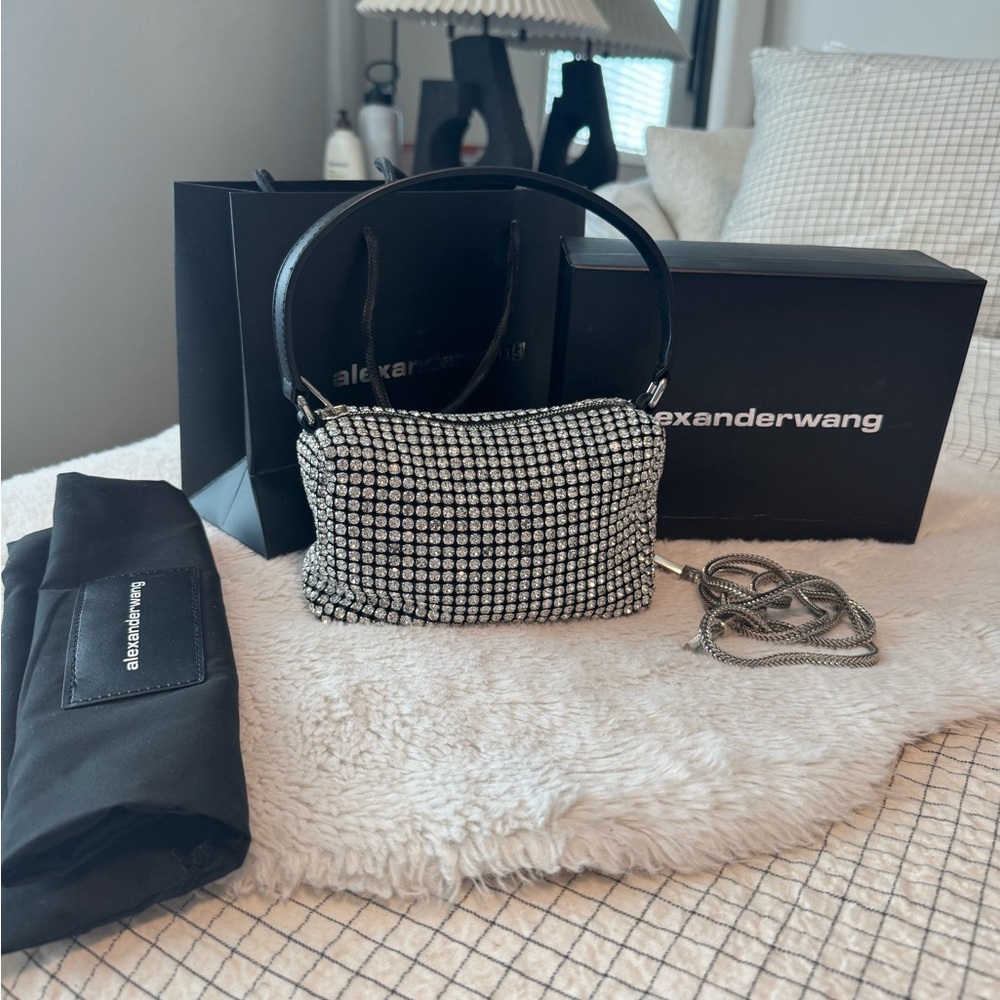 Alexander Wang Black and Silver Rhinestone Bag